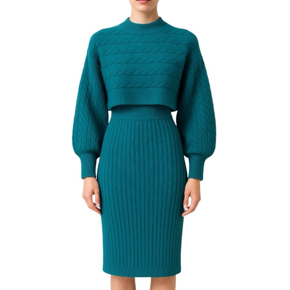 Hand Crafted Dresses & Skirts - Handmade Luxury Soft Sweater Dress Set